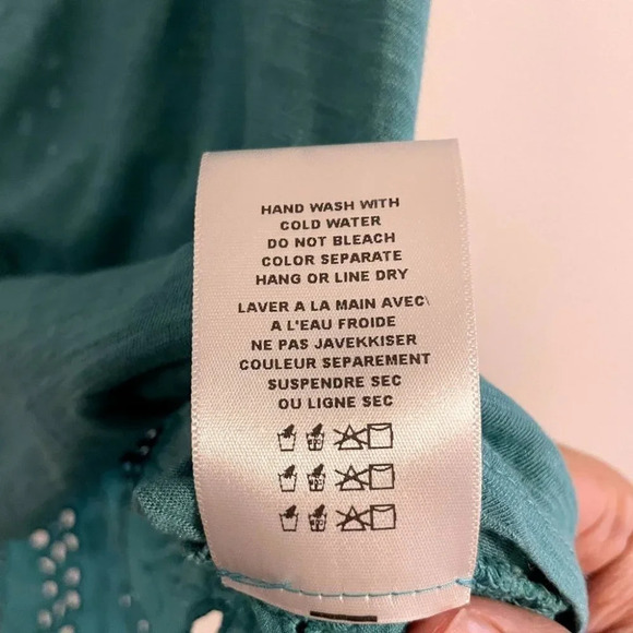 NWT Eri + Ali Lucie Eyelet Tank Anthropologie Size S V Neck Sleeveless Blue - Picture 9 of 14